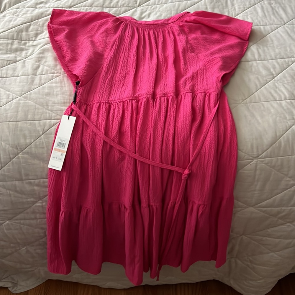 NWT Calvin Klein Tiered Gauze dress in Hibiscus size 2 - Picture 5 of 15